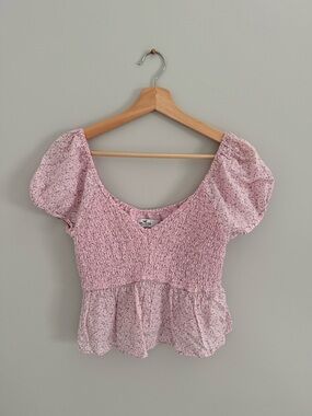 Hollister Smocked Peplum Crop Top